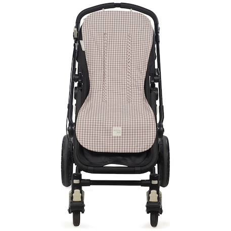 Assise pour poussette praliné vichy moka Marron 1 - vertbaudet enfant 