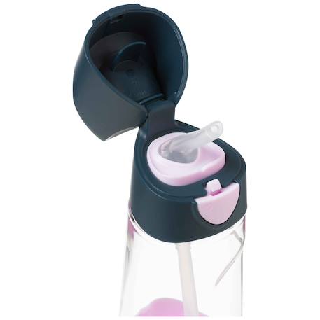 Gourde en tritan avec paille indigo (450 ml) Rose+Vert 4 - vertbaudet enfant 
