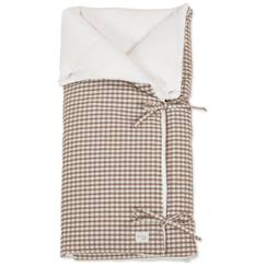 Puériculture-Nid d'ange et couverture praliné vichy moka tog 2,5