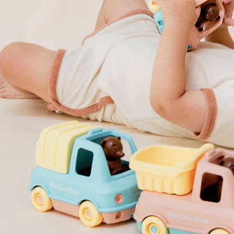 Camion poubelle de petit ours brun Menthe+Pêche 4 - vertbaudet enfant 