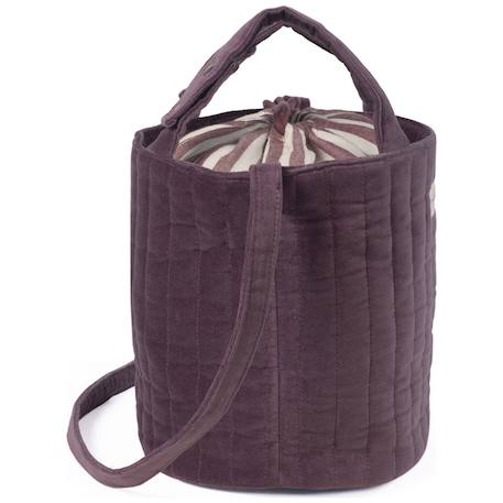 Sac bucket cherry velvet Mauve 3 - vertbaudet enfant 