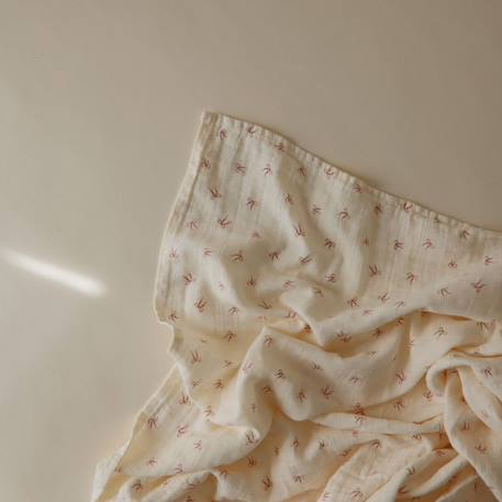 Maxi lange en coton bows (120 x 120 cm) Ecru, rose 3 - vertbaudet enfant 