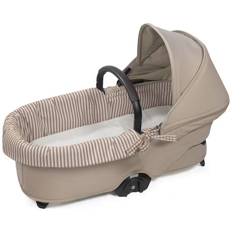 Housse de nacelle et drap housse pour nacelle praliné vichy rayures moka Marron+Vert 3 - vertbaudet enfant 