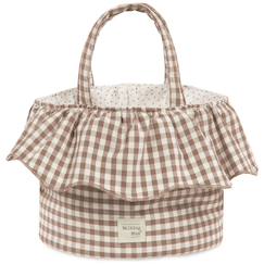 Chambre et rangement-Rangement-Panier de rangement praliné vichy moka
