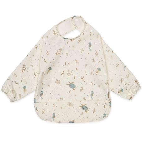 Bavoir à manches sea garden Bleu, marron, écru 1 - vertbaudet enfant 