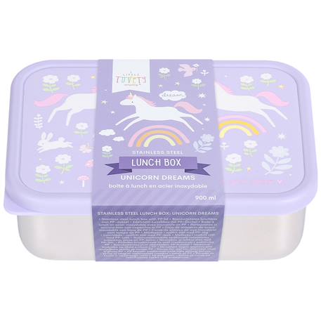 Lunch box en acier inoxydable rêves de licorne Violet, blanc, rose 6 - vertbaudet enfant 