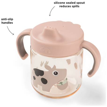 Tasse à bec à 2 anses tiny farm Rose 3 - vertbaudet enfant 