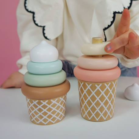 Train d'activités à tirer glaces Bleu, vert, rose 3 - vertbaudet enfant 