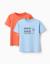Lot de 2 t-shirts en coton avec imprimés plage Jaune clair+Orange sombre 5 - vertbaudet enfant 