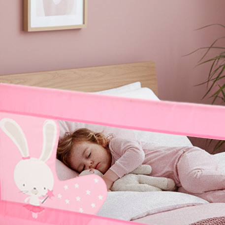Barrière de lit 2-en-1 de 150 cm pliable Hibou beige+Petit chien gris+Petit lapin rose 14 - vertbaudet enfant 