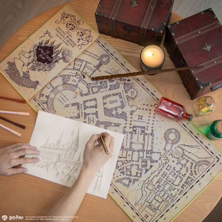 Tapis de bureau carte du maraudeur - harry potter Beige 2 - vertbaudet enfant 
