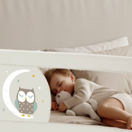 Barrière de lit 2-en-1 de 150 cm pliable Hibou beige+Petit chien gris+Petit lapin rose 2 - vertbaudet enfant 