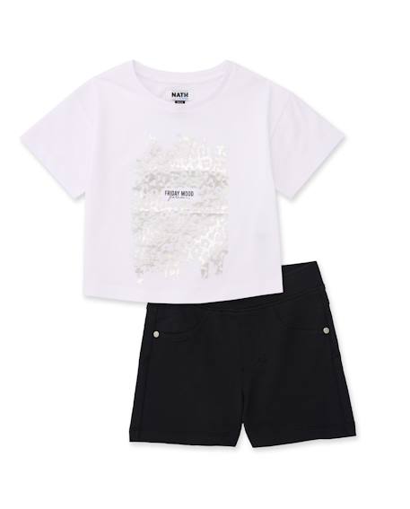 Fille-Ensemble-Ensemble fille en maille avec détails brillants