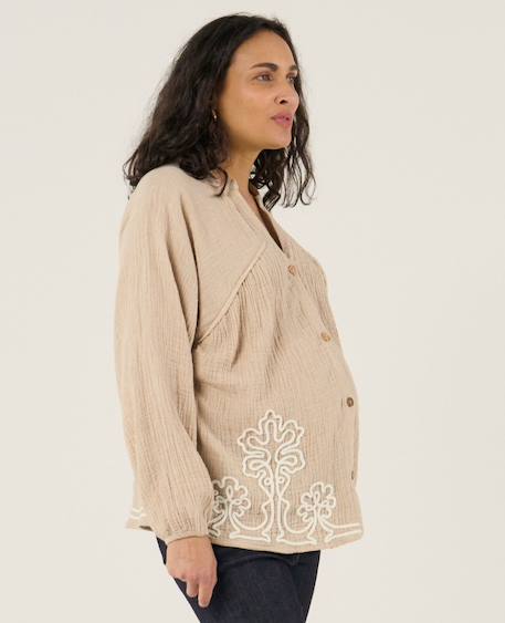 Blouse et chemise d'allaitement sarah Beige+Bleu 3 - vertbaudet enfant 