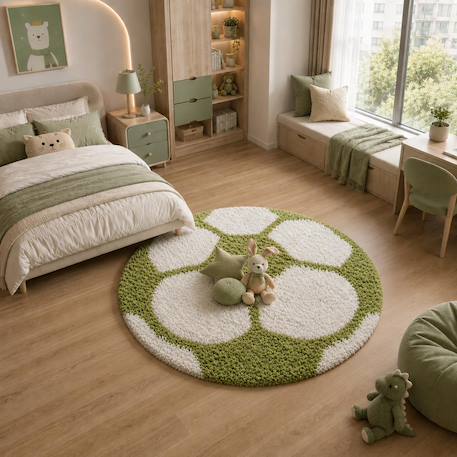 Tapis enfant tissé shaggy foot Autre+Bleu+Jaune+Noir+Rouge+Vert 36 - vertbaudet enfant 