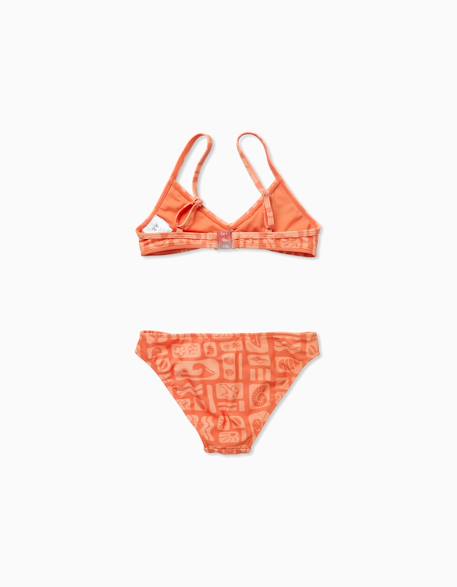 Lot de 2 maillots de bain 2 pièces avec nœud décoratif Bleu clair+Orange sombre 6 - vertbaudet enfant 