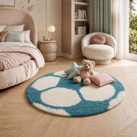 Tapis enfant tissé shaggy foot Autre+Bleu+Jaune+Noir+Rouge+Vert 1 - vertbaudet enfant 
