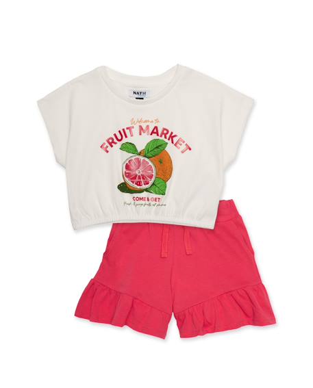 Ensemble fille en maille avec finition délicate Blanc 1 - vertbaudet enfant 