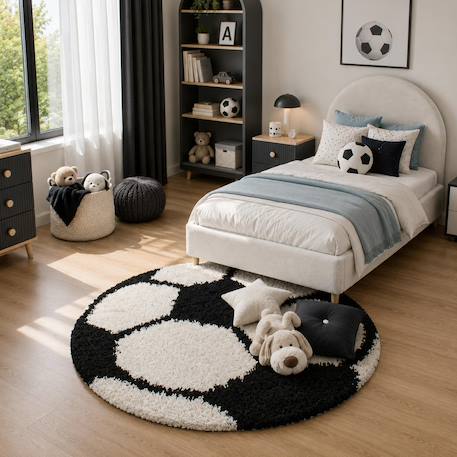 Tapis enfant tissé shaggy foot Autre+Bleu+Jaune+Noir+Rouge+Vert 19 - vertbaudet enfant 