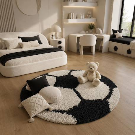 Tapis enfant tissé shaggy foot Autre+Bleu+Jaune+Noir+Rouge+Vert 24 - vertbaudet enfant 
