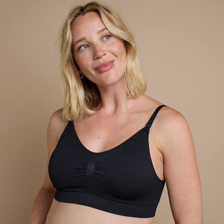 Brassiere de grossesse sans armatures en microfibre côtelé honesty Marron+Noir 5 - vertbaudet enfant 