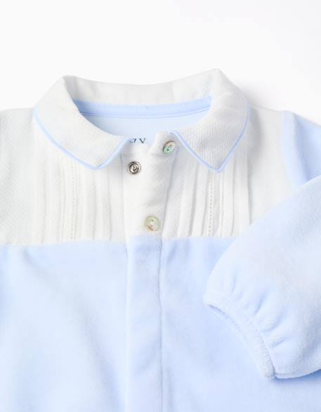 Barboteuse en velours avec détail plissé Bleu 3 - vertbaudet enfant 