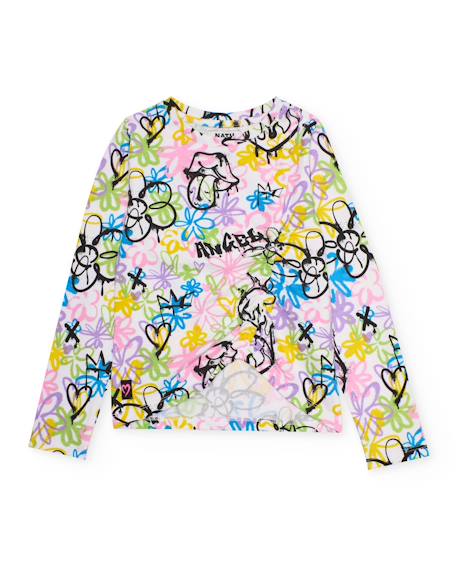 Fille-T-shirt fille en maille au style graffiti