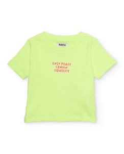 -T-shirt fille en maille côtelée