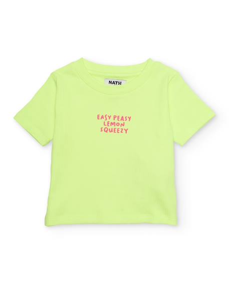 Fille-T-shirt, sous-pull-T-shirt-T-shirt fille en maille côtelée
