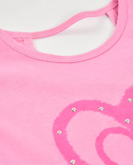 T-shirt fille en maille avec applications brillantes Rose 3 - vertbaudet enfant 