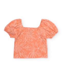 T-shirt fille en maille avec encolure carrée  - vertbaudet enfant
