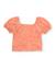 T-shirt fille en maille avec encolure carrée Orange 1 - vertbaudet enfant 