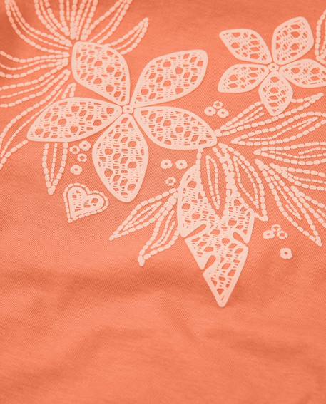 T-shirt fille en maille avec imprimé floral Orange 4 - vertbaudet enfant 