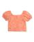 T-shirt fille en maille avec encolure carrée Orange 2 - vertbaudet enfant 