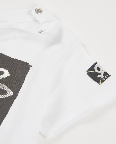 T-shirt en maille pour garçon avec motif sur le devant Blanc 3 - vertbaudet enfant 