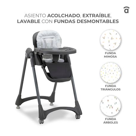 Chaise haute évolutive 6 niveaux pliable Soja Arbres Gris 5 - vertbaudet enfant 