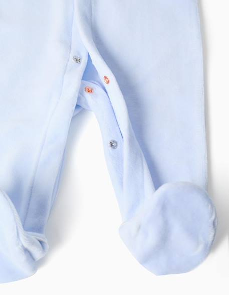 Barboteuse en velours avec détail plissé Bleu 4 - vertbaudet enfant 