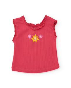 T-shirt fille en maille avec volants au col  - vertbaudet enfant