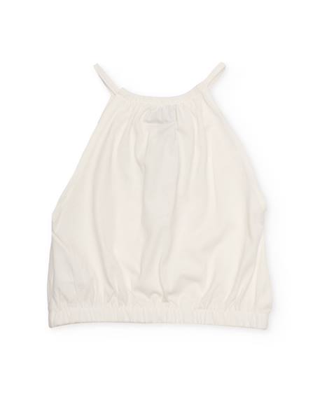 Ensemble fille en maille avec imprimé tropical Blanc 4 - vertbaudet enfant 