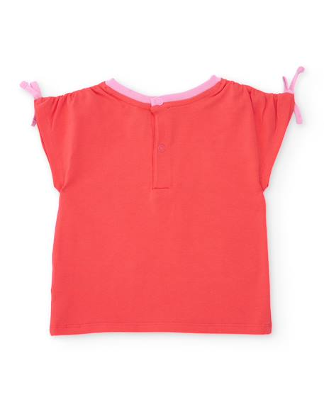 Ensemble en maille pour fille avec nœuds aux manches Rouge 4 - vertbaudet enfant 
