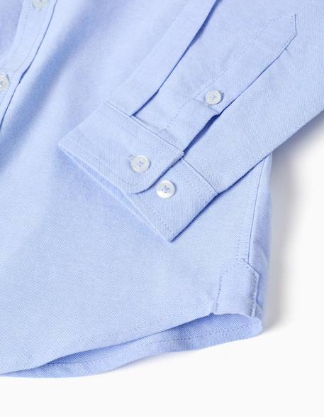 Chemise en coton Blanc+Bleu clair 8 - vertbaudet enfant 