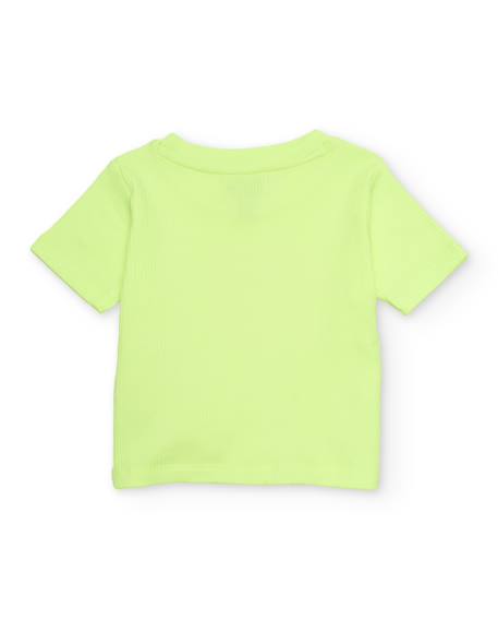 T-shirt fille en maille côtelée Vert 2 - vertbaudet enfant 