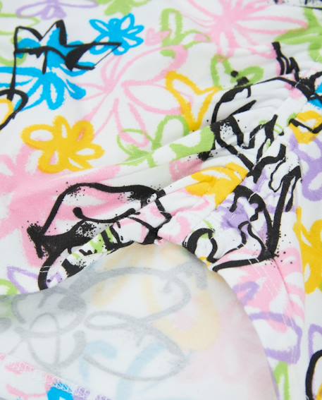 T-shirt fille en maille au style graffiti Blanc 4 - vertbaudet enfant 