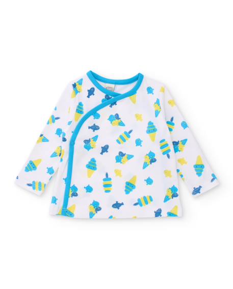 Ensemble en tricot pour nouveau-né avec imprimé poissons Blanc 2 - vertbaudet enfant 