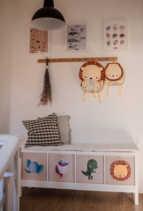 Boîte de rangement carrée chompy le lion Orange 2 - vertbaudet enfant 