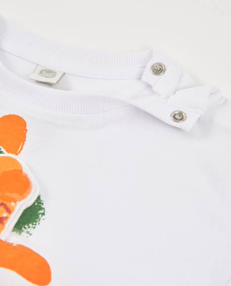 T-shirt garçon en maille avec application sur le devant Blanc 3 - vertbaudet enfant 