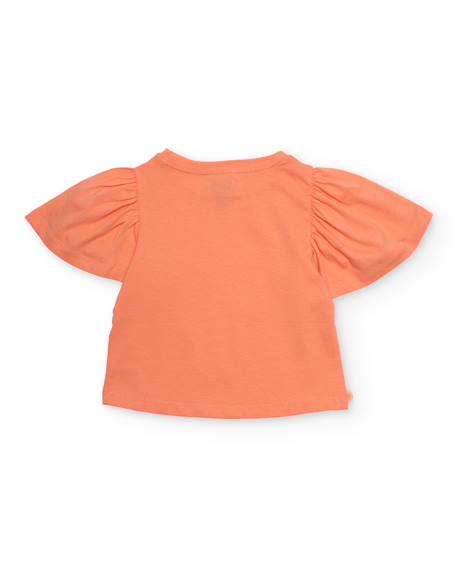 T-shirt fille en maille avec imprimé floral Orange 2 - vertbaudet enfant 