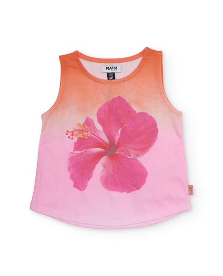 T-shirt fille en maille avec imprimé sur le devant Rose 1 - vertbaudet enfant 