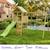 Aire de jeux bois, 2 balançoires, nid, toboggan, escalade, cabane woodi Marron 2 - vertbaudet enfant 