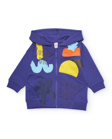Garçon-Sweat garçon en maille avec fermeture zippée